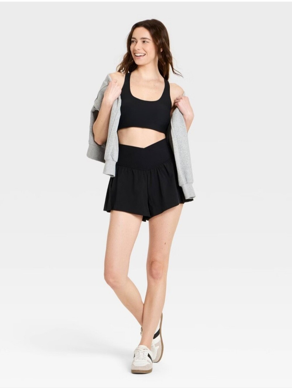 Women's Pleated Side Woven Shorts - JoyLab Black - Picture 3 of 4